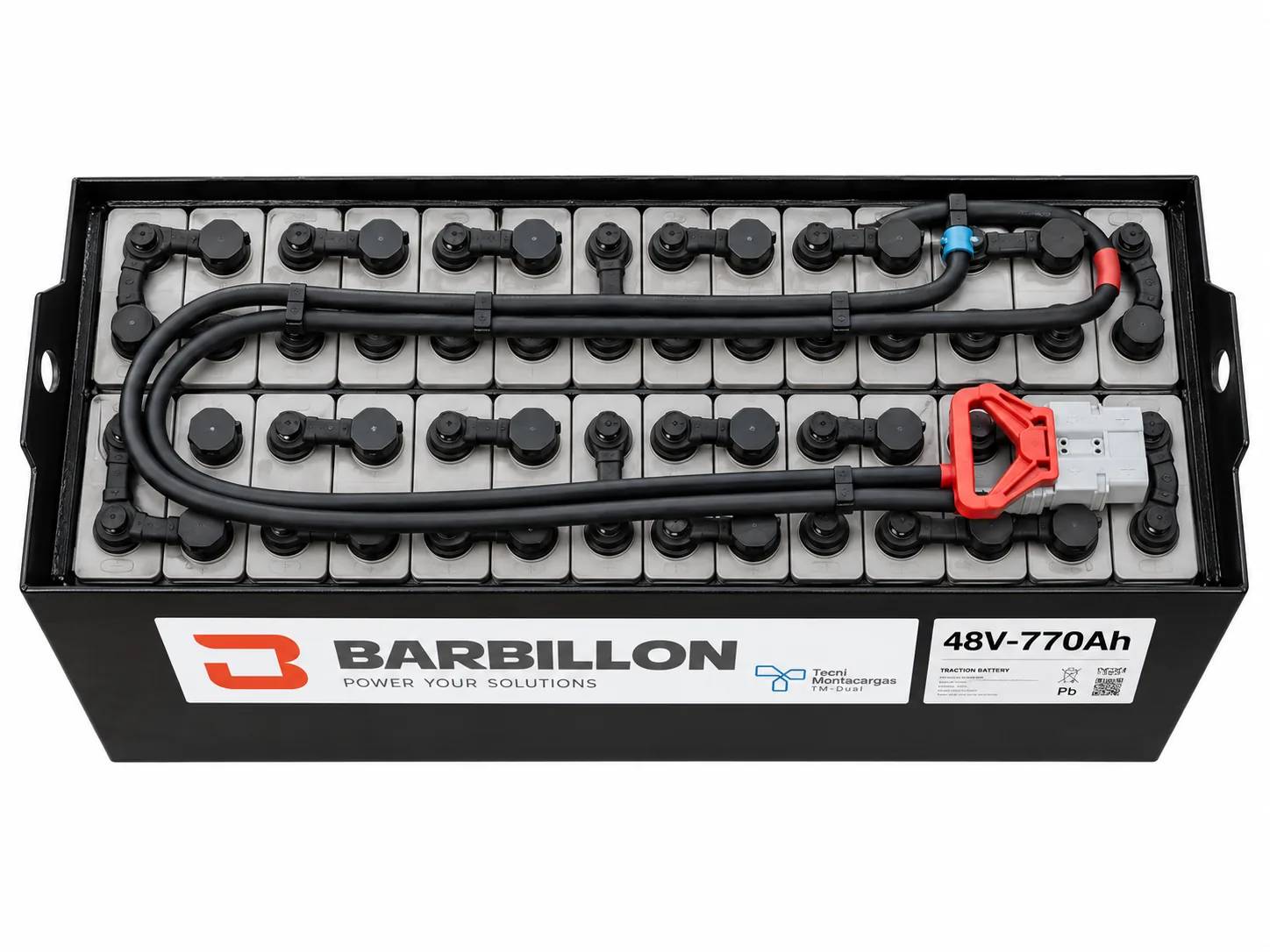 Batería de tracción Barbillon vista desde sus celdas